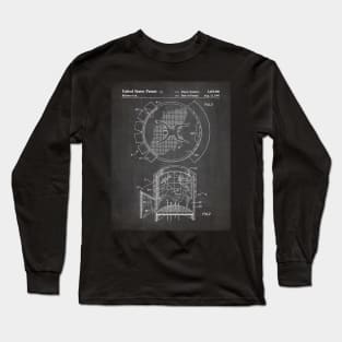 Skydiving Wind Tunnel Patent - Sky Diving Art - Black Chalkboard Long Sleeve T-Shirt